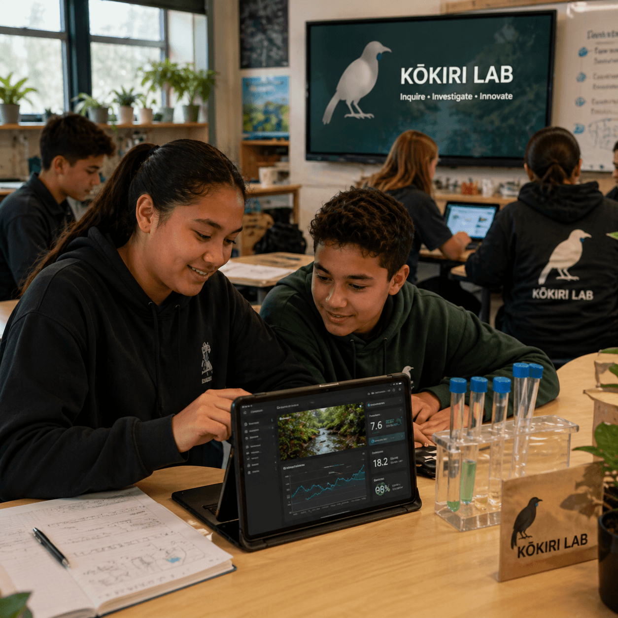 Students collaborating on STEM inquiry