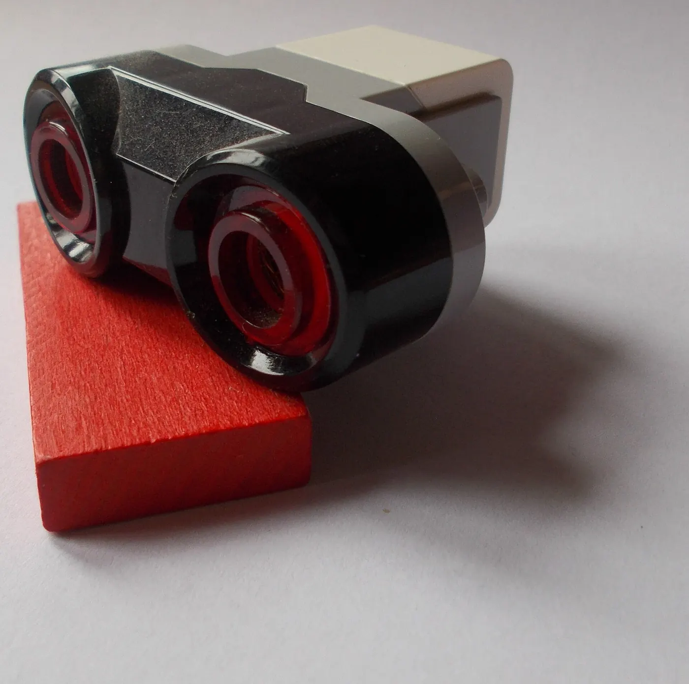 The EV3 ultrasonic sensor: two 'eyes' that measure distance with sound.