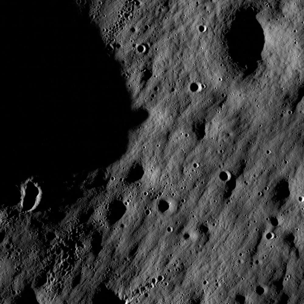 The Moon's surface, photographed by NASA's Lunar Reconnaissance Orbiter.